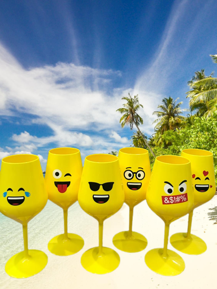 Set 6 Bicchieri Santero Gialli Emoji - Enoteca rewine a Sciacca